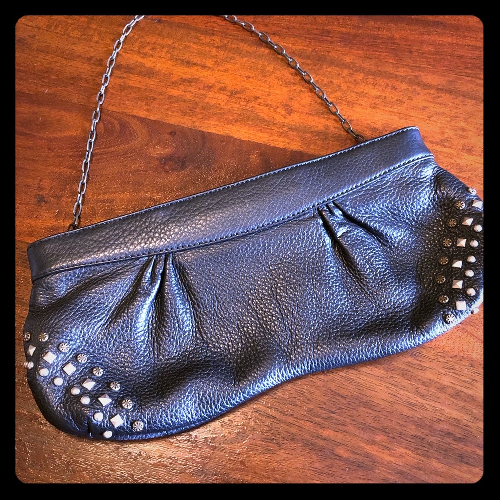 A•B•S Allen Schwartz leather clutch